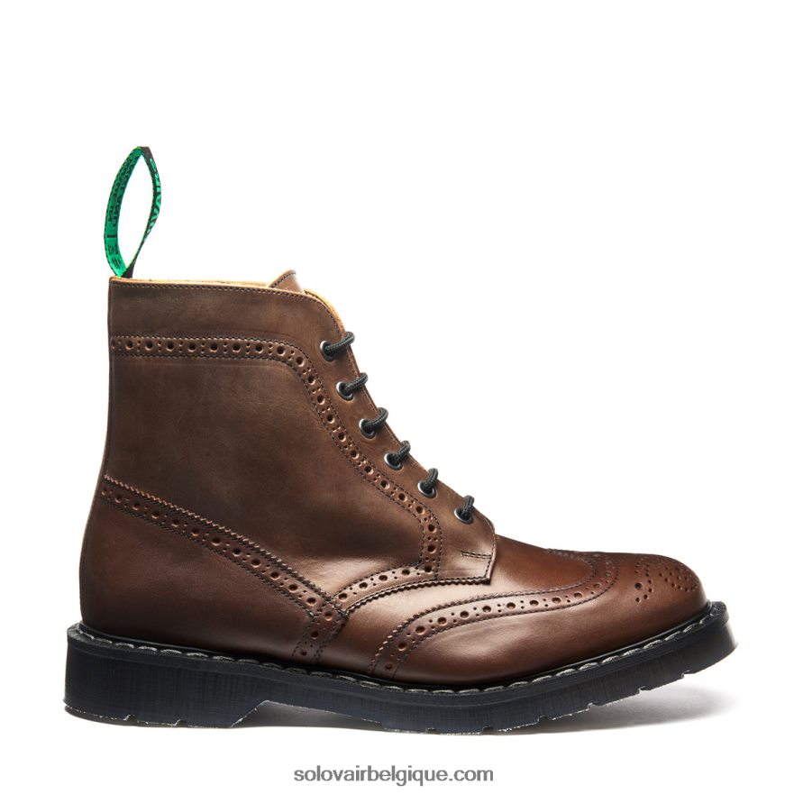 Hommes Solovair Gaucho Crazy Horse Botte Richelieu à 6 œillets 48f40r24