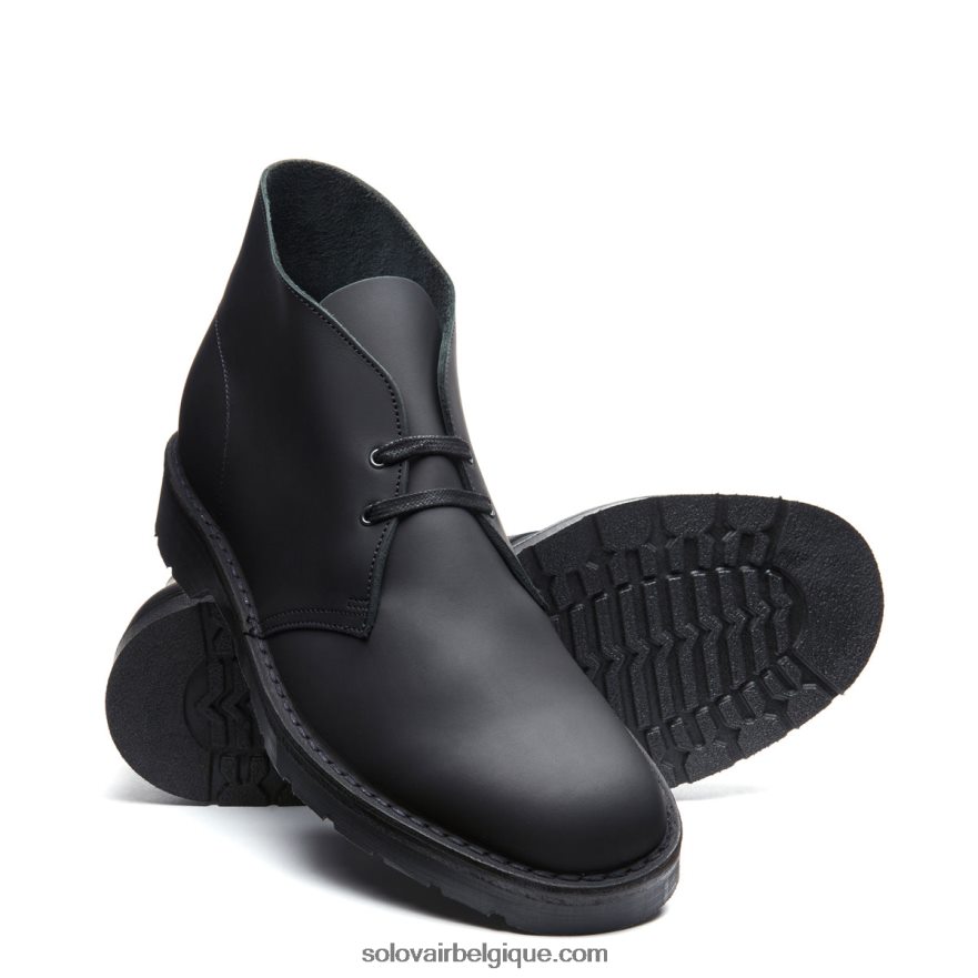 Hommes Solovair Botte Chukka Cirée Noire 48f40r32