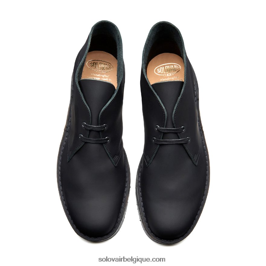 Hommes Solovair Botte Chukka Cirée Noire 48f40r32