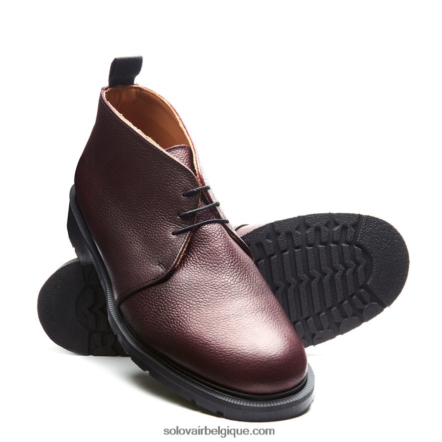 Homme Solovair Bottine Chukka Bordeaux à 3 œillets 48f40r26