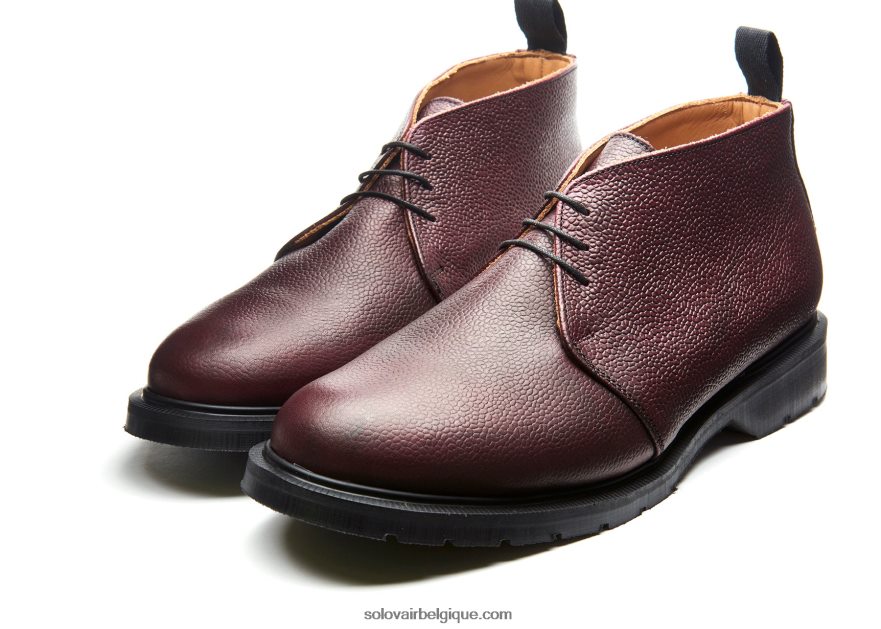 Homme Solovair Bottine Chukka Bordeaux à 3 œillets 48f40r26