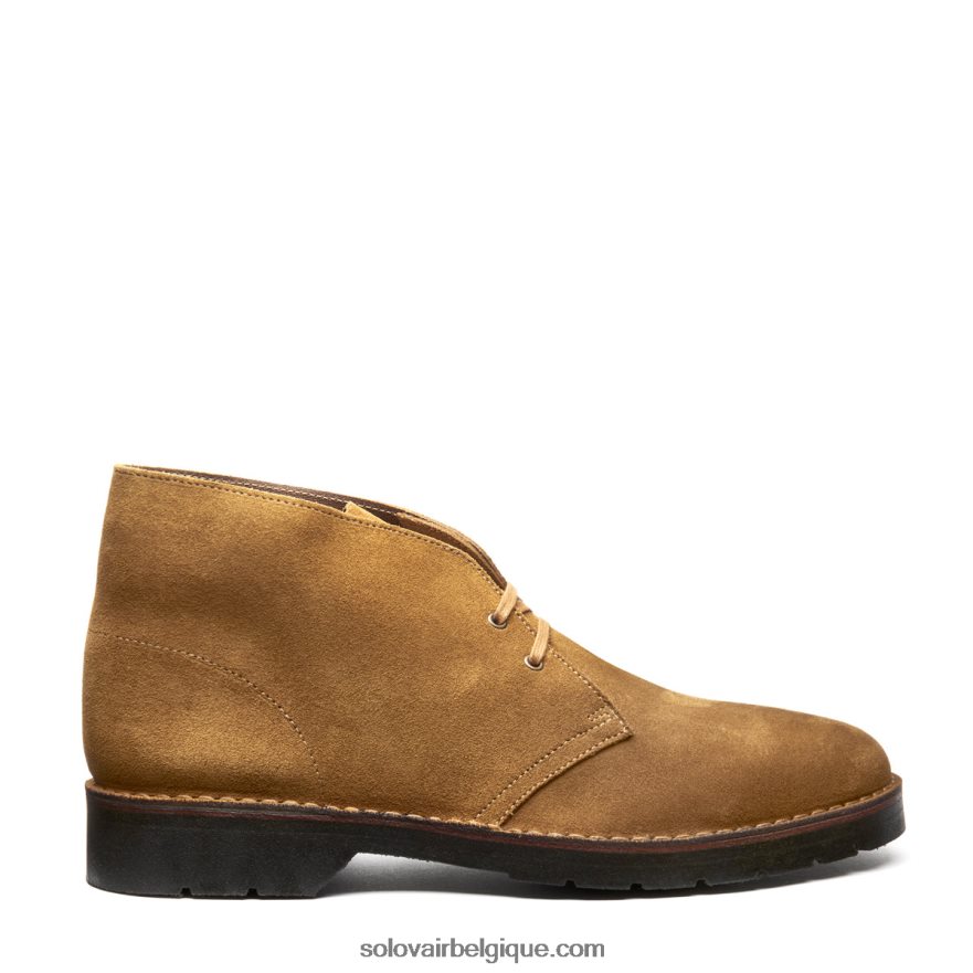Hommes Solovair Bottine Chukka En Daim Fauve 48f40r25