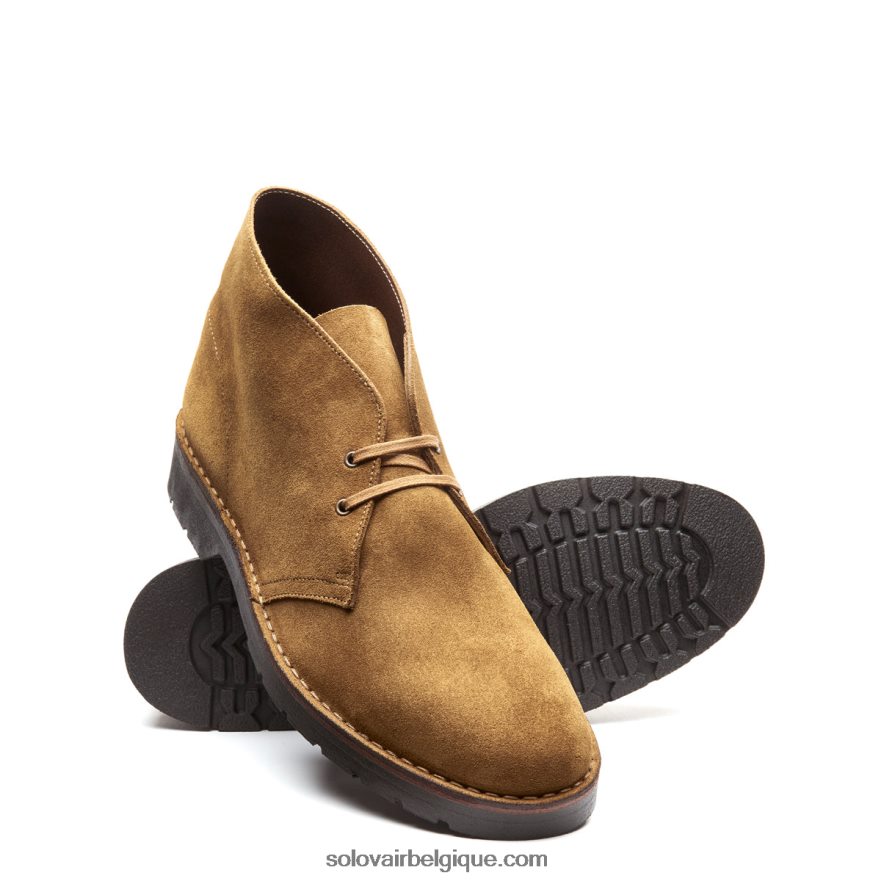 Hommes Solovair Bottine Chukka En Daim Fauve 48f40r25