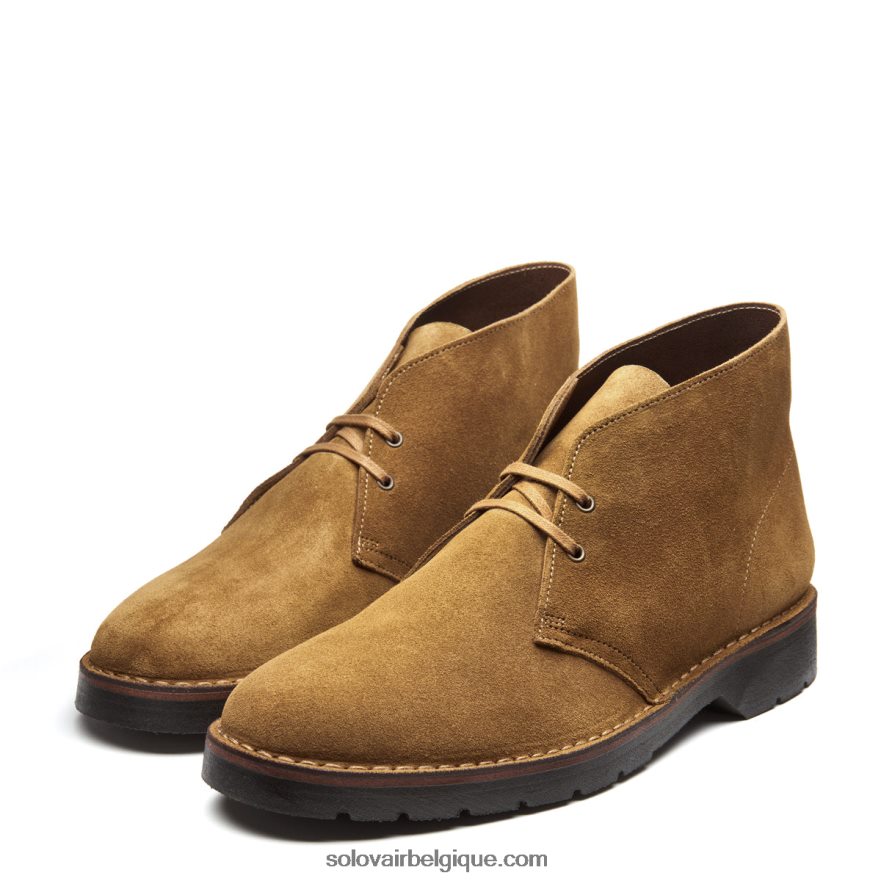 Hommes Solovair Bottine Chukka En Daim Fauve 48f40r25