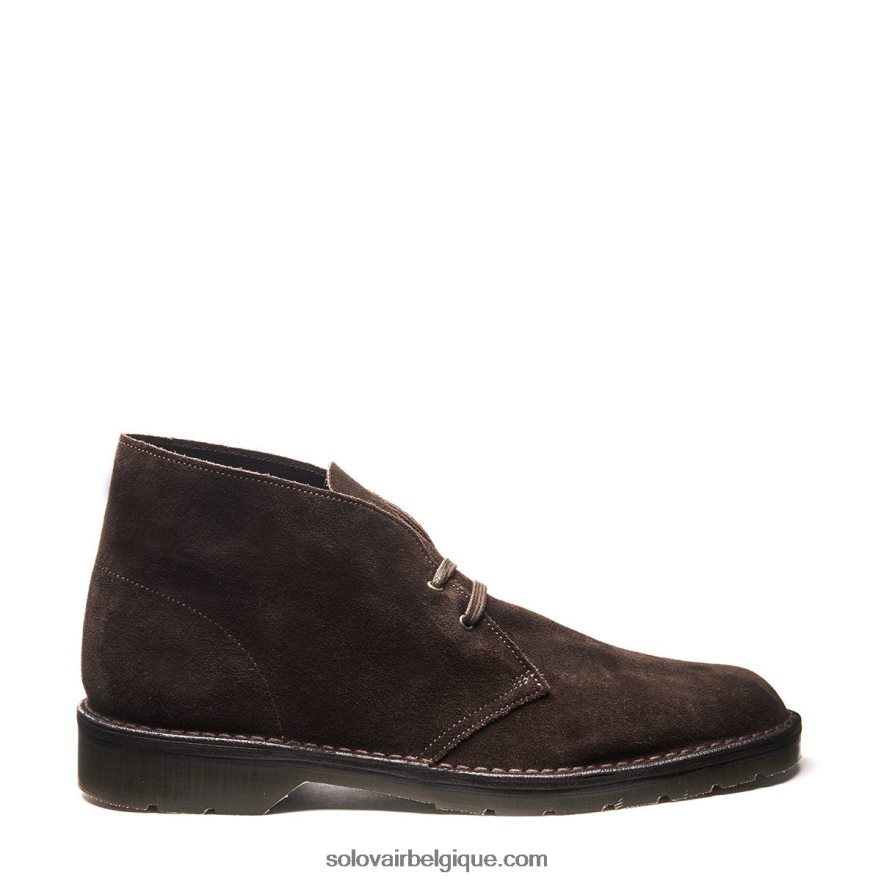 Hommes Solovair Bottine Chukka En Daim Marron 48f40r30