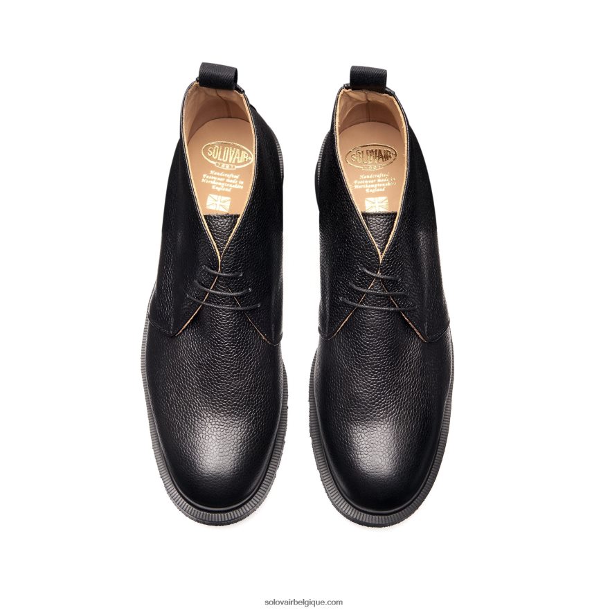 Homme Solovair Bottine Chukka Grain Noir 48f40r29