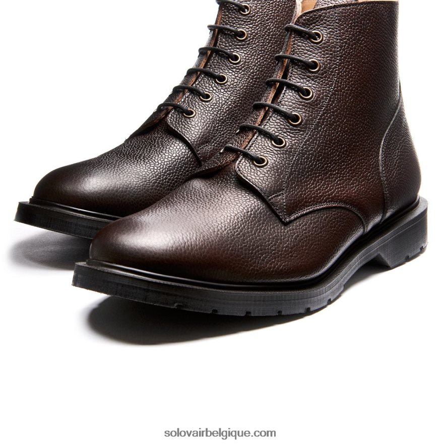 Hommes Solovair Botte Derby à 6 œillets En Grain De Noyer 48f40r91