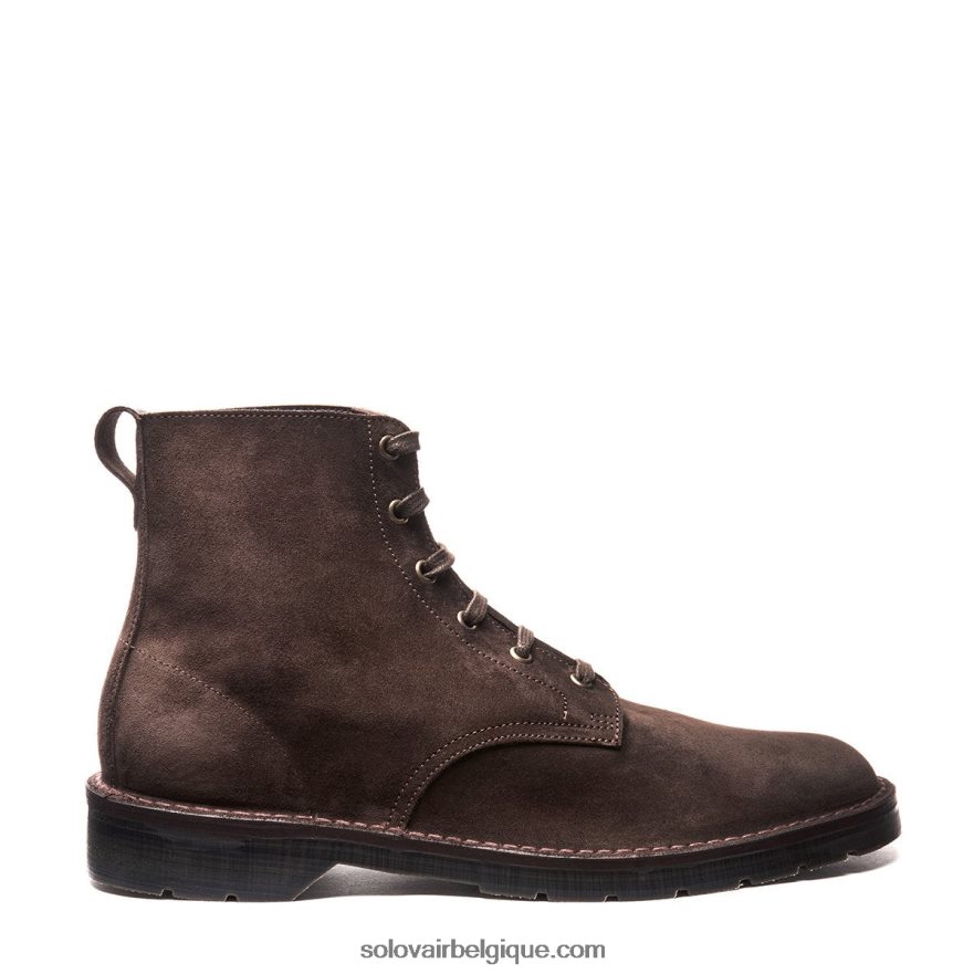 Homme Solovair Bottine Derby à 6 Trous En Daim Marron 48f40r92