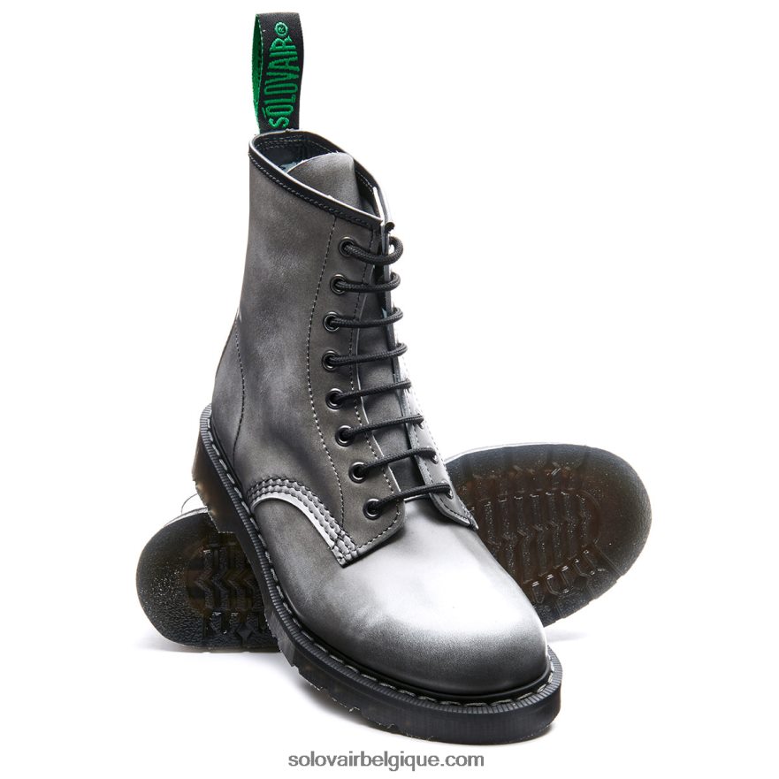 Homme Solovair Botte Derby à 8 œillets Gris Nuage 48f40r112