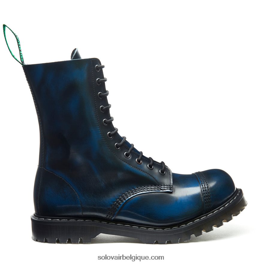 Hommes Solovair Botte Derby Bleu Marine à Bout En Acier à 11 œillets 48f40r121