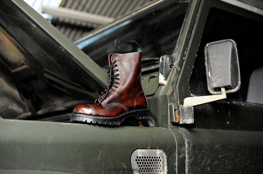 Hommes Solovair Botte Derby Bordeaux à 11 œillets à Bout En Acier 48f40r80