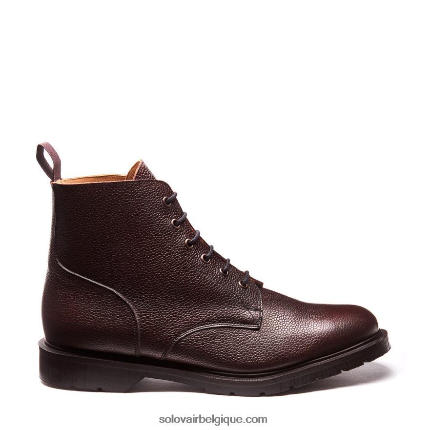 Homme Solovair Botte Derby Grain Bordeaux 6 Trous 48f40r84