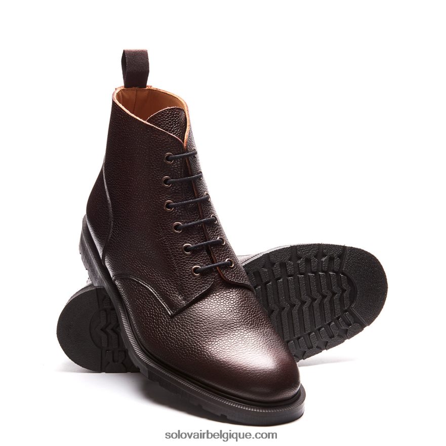 Homme Solovair Botte Derby Grain Bordeaux 6 Trous 48f40r84