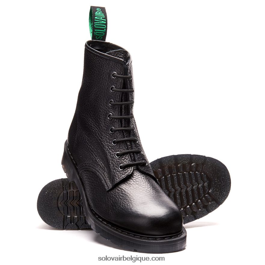Homme Solovair Bottine Derby Grain Noir à 8 œillets 48f40r95