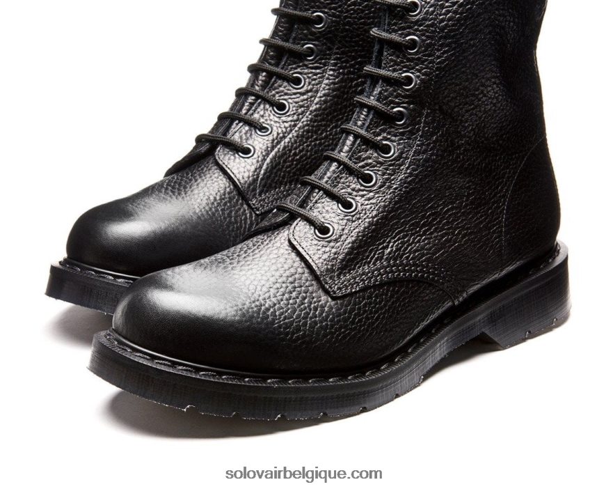 Homme Solovair Bottine Derby Grain Noir à 8 œillets 48f40r95