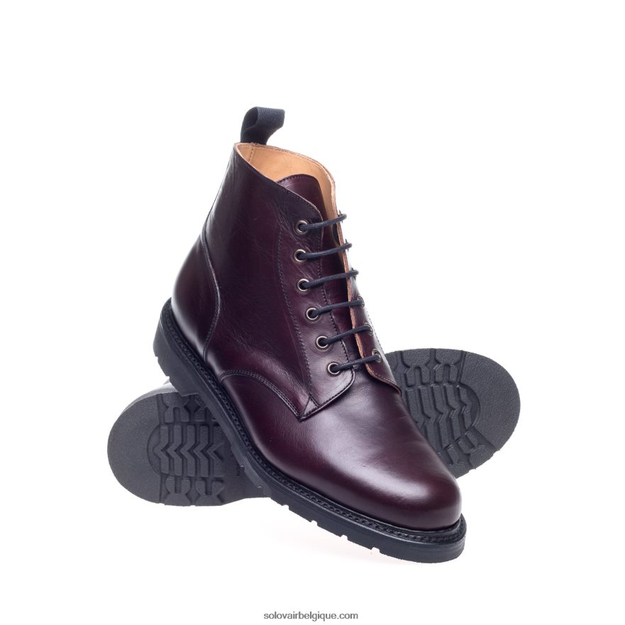 Homme Solovair Botte Derby Horween 6 Trous Bordeaux 48f40r89