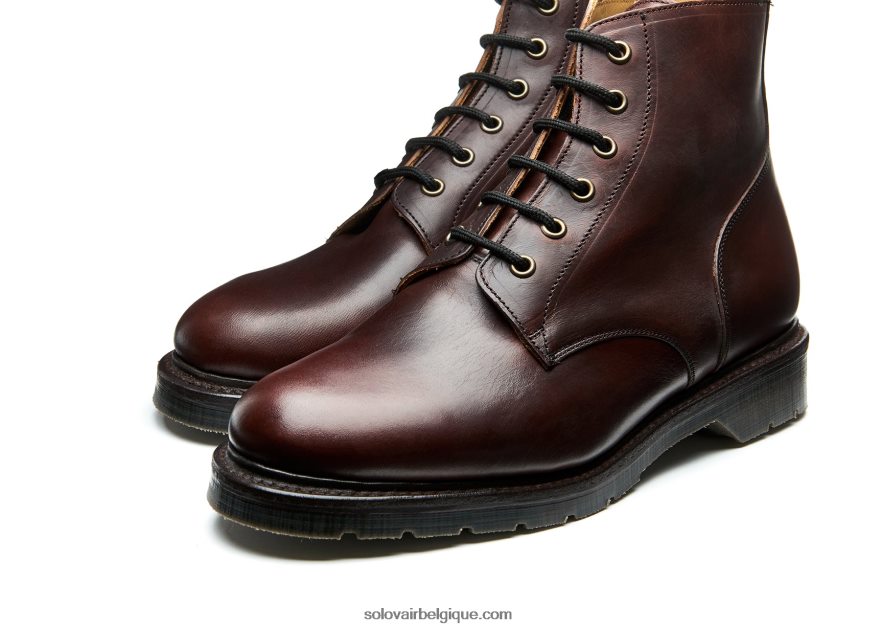Homme Solovair Botte Derby Horween Marron à 6 Trous 48f40r86