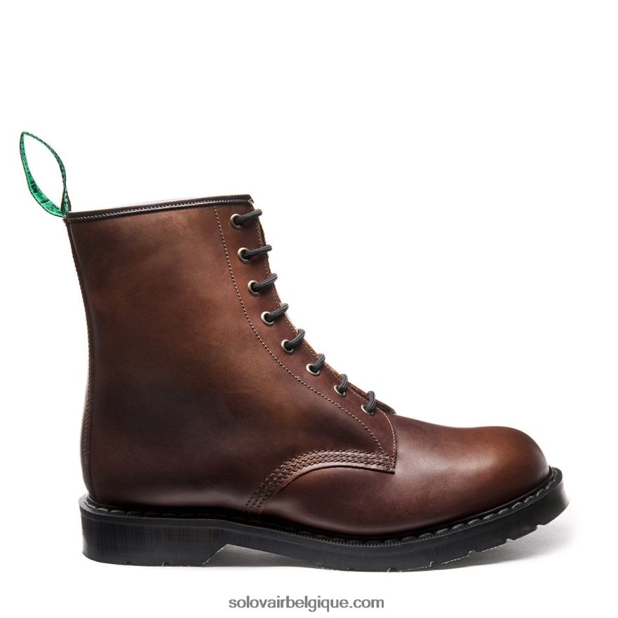 Hommes Solovair Botte Derby Marron à 8 œillets Doublée De Shearling Gras 48f40r79