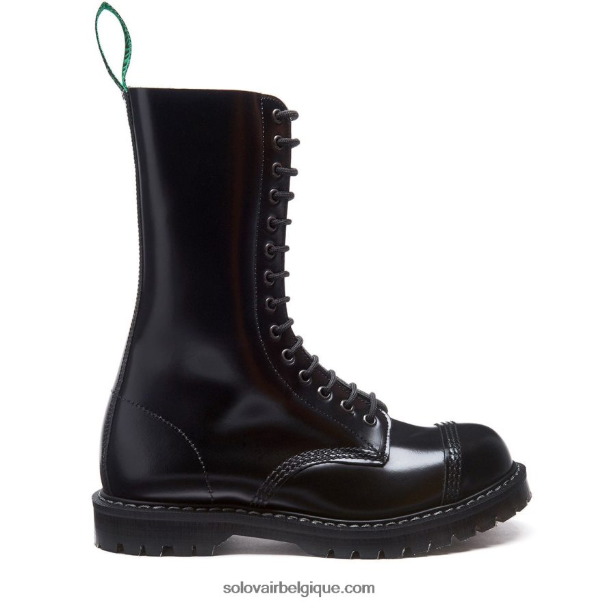 Hommes Solovair Botte Derby Noire à 14 œillets à Embout D'acier 48f40r131