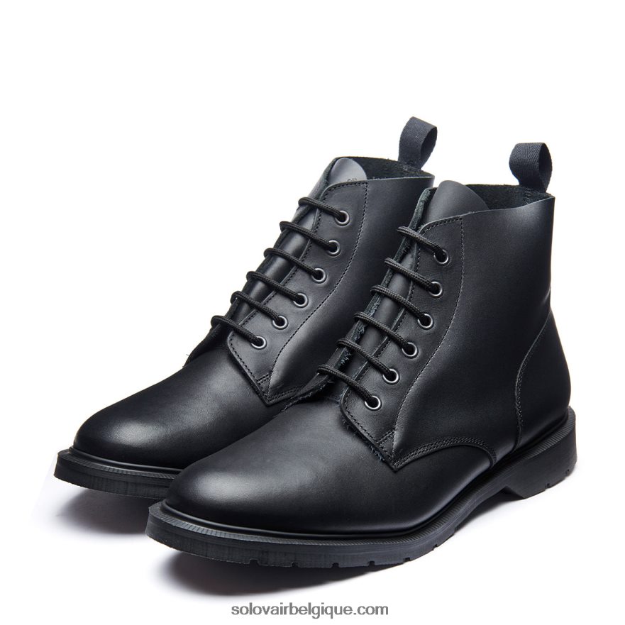 Hommes Solovair Botte Derby Noire à 6 œillets 48f40r90