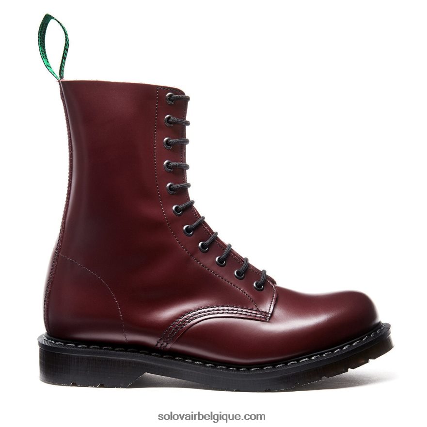Homme Solovair Bottine Derby Oxblood Haute Brillance à 11 œillets 48f40r124