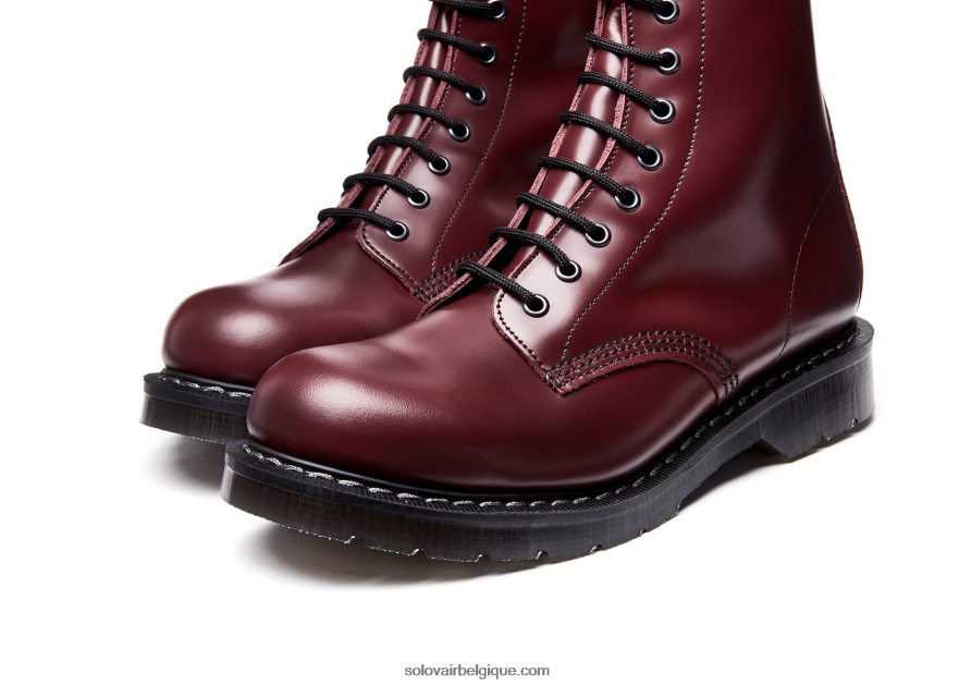 Homme Solovair Bottine Derby Oxblood Haute Brillance à 11 œillets 48f40r124