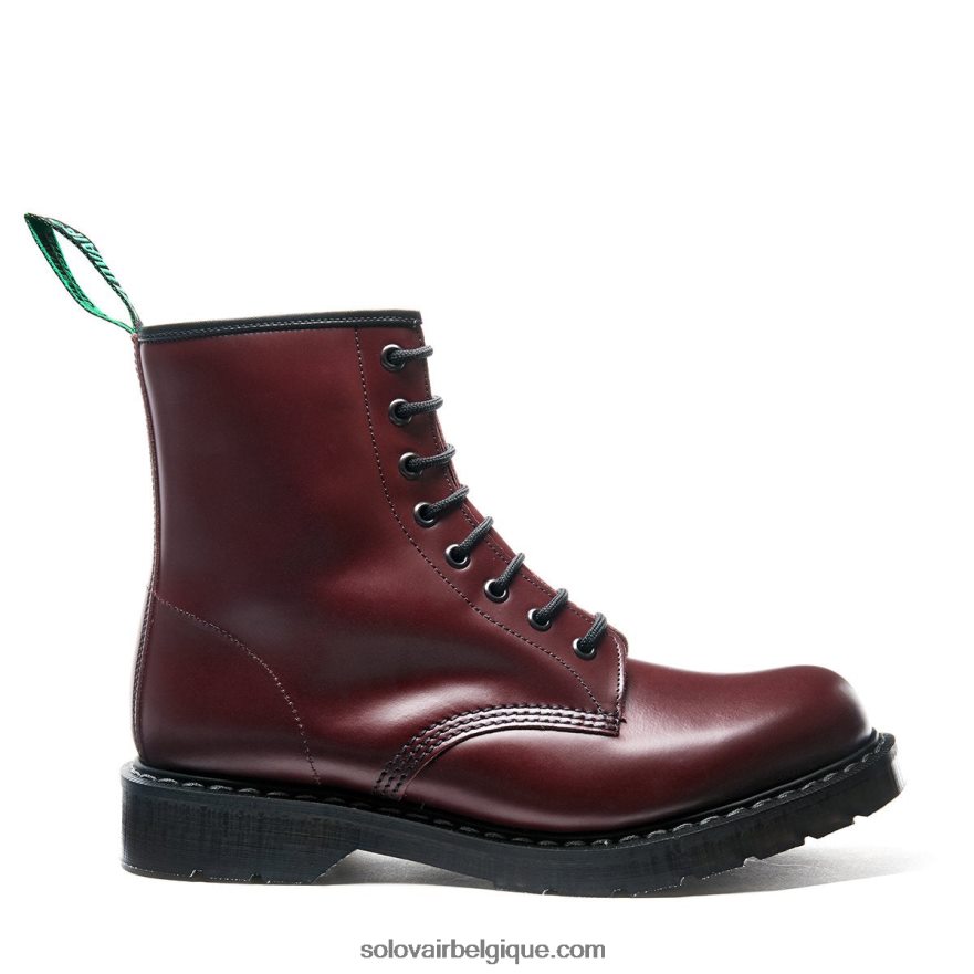 Homme Solovair Bottine Derby Oxblood Haute Brillance à 8 œillets 48f40r69