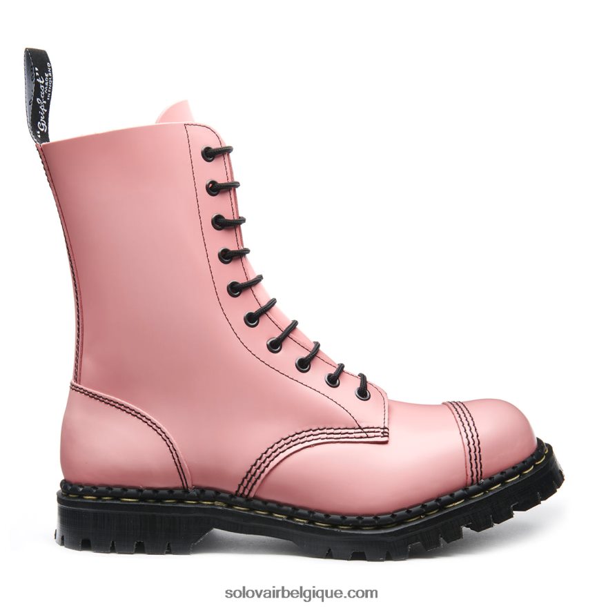 Hommes Solovair Botte Derby Rose Poudré à 10 œillets à Embout D'acier 48f40r117
