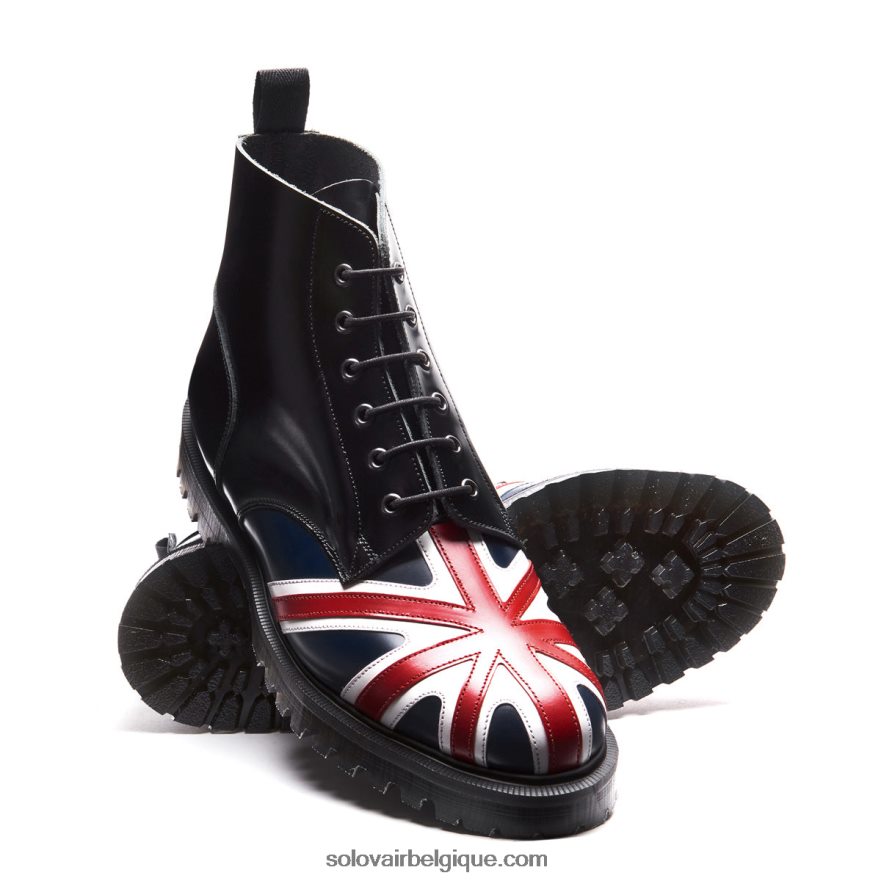 Homme Solovair Botte Derby Union Jack à 6 œillets 48f40r85