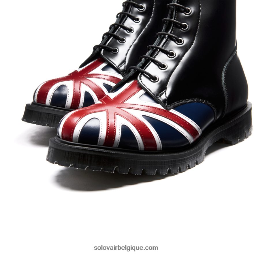 Homme Solovair Botte Derby Union Jack à 6 œillets 48f40r85