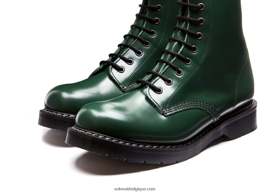 Hommes Solovair Bottine Derby Verte Brillante à 11 œillets 48f40r128