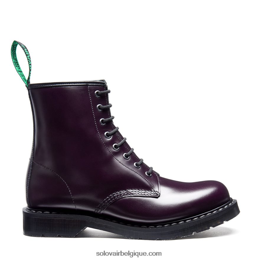 Hommes Solovair Botte Derby Violette Brillante à 8 œillets 48f40r78