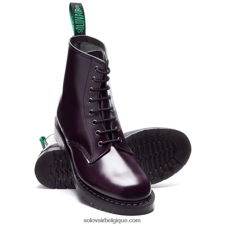 Hommes Solovair Botte Derby Violette Brillante à 8 œillets 48f40r78