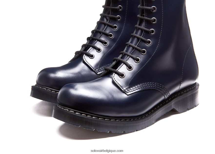 Hommes Solovair Bottines Derby Bleu Marine à 11 œillets 48f40r125