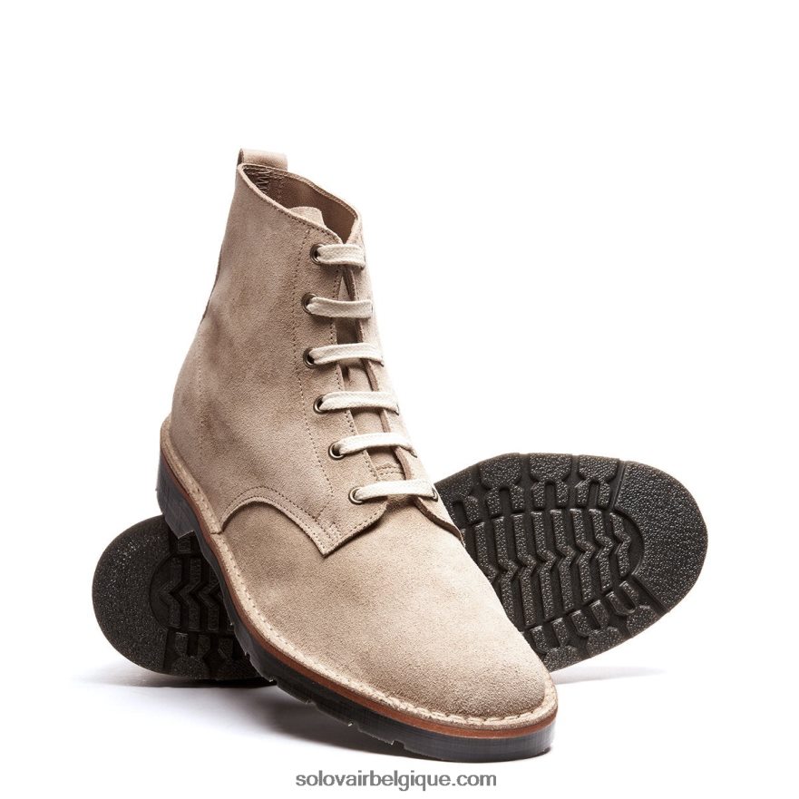 Hommes Solovair Derbies à 6 œillets En Suède Sable 48f40r93