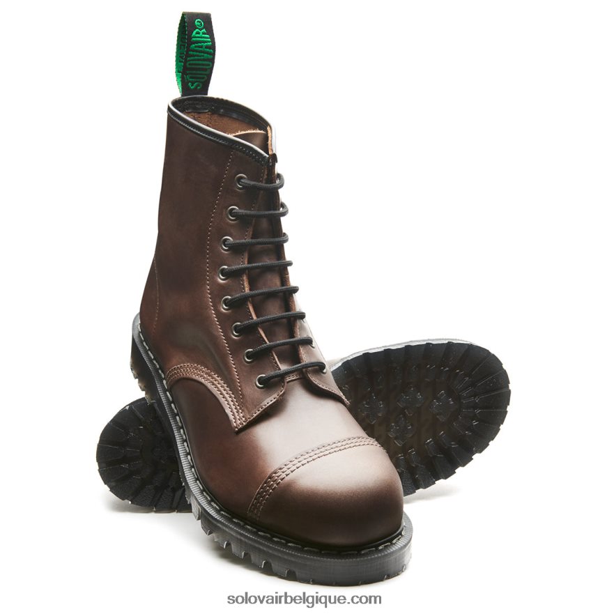 Hommes Solovair Gaucho Crazy Horse Bottine Derby à 8 œillets à Bout En Acier 48f40r103