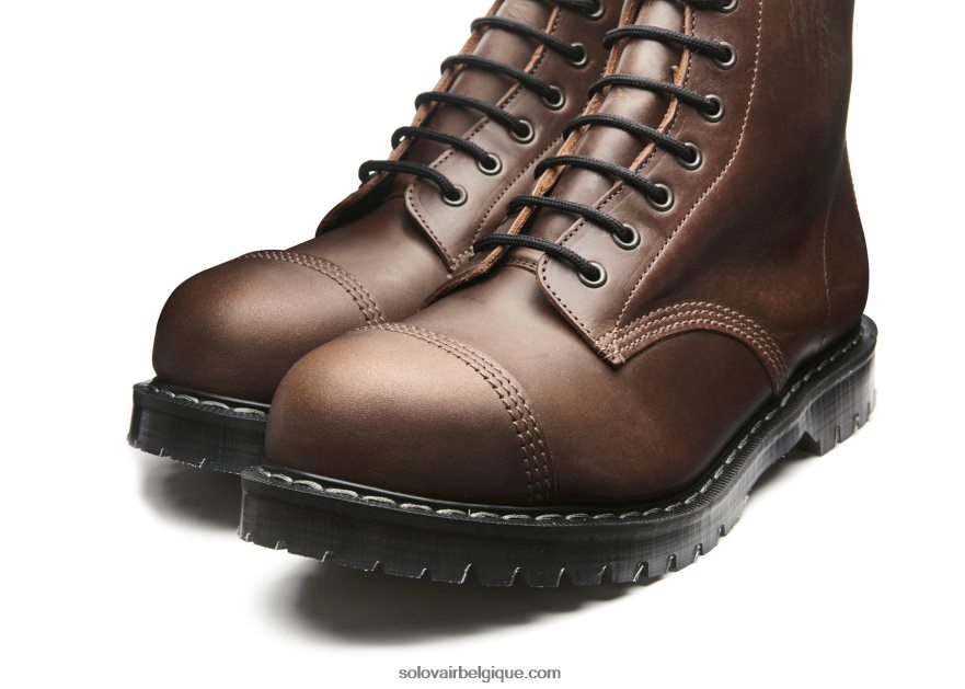 Hommes Solovair Gaucho Crazy Horse Bottine Derby à 8 œillets à Bout En Acier 48f40r103