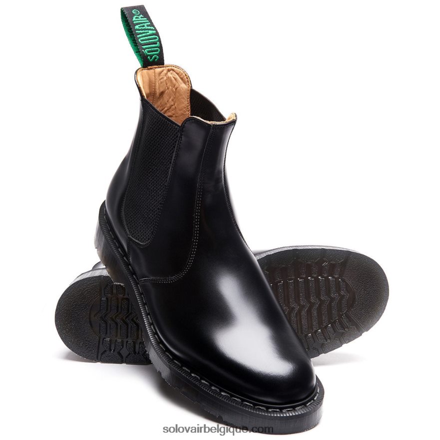 Hommes Solovair Botte Concessionnaire Noir Brillant 48f40r40