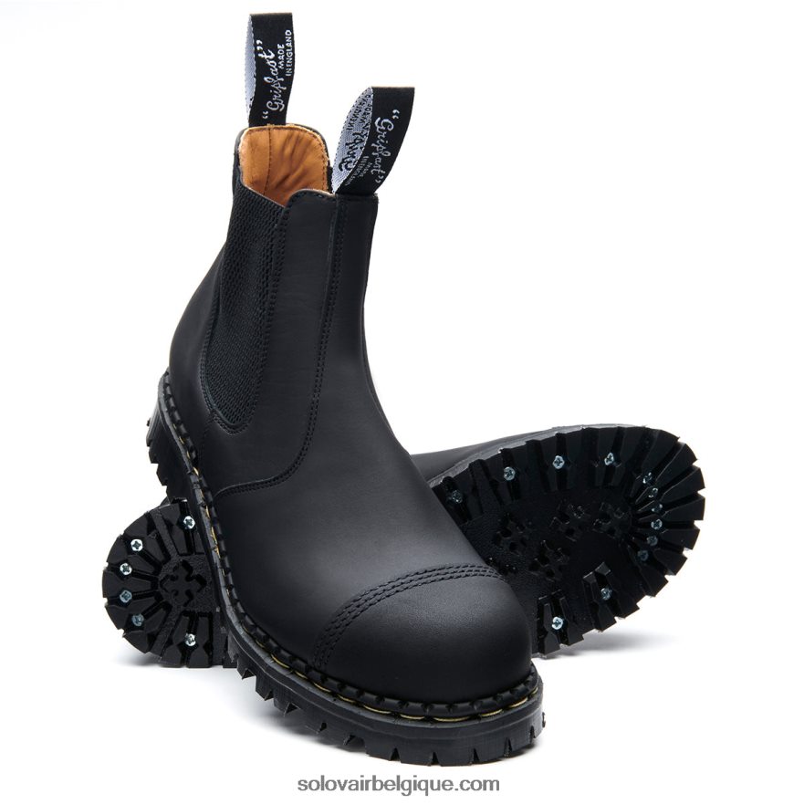 Hommes Solovair Botte De Concessionnaire à Embout D'acier Gras Noir 48f40r46