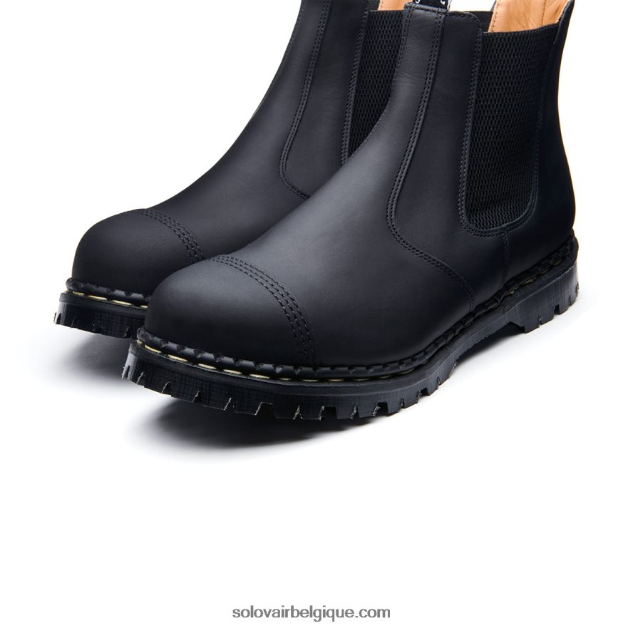 Hommes Solovair Botte De Concessionnaire à Embout D'acier Gras Noir 48f40r46