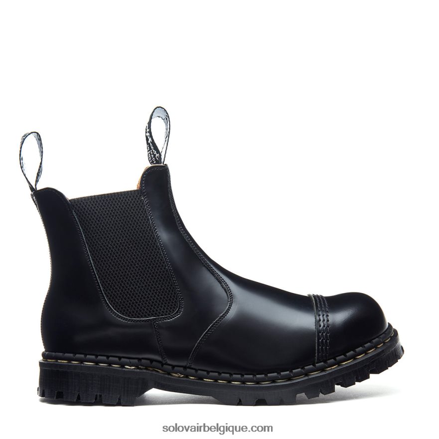 Hommes Solovair Botte De Concessionnaire à Embout D'acier Noir Ultra-brillant 48f40r47