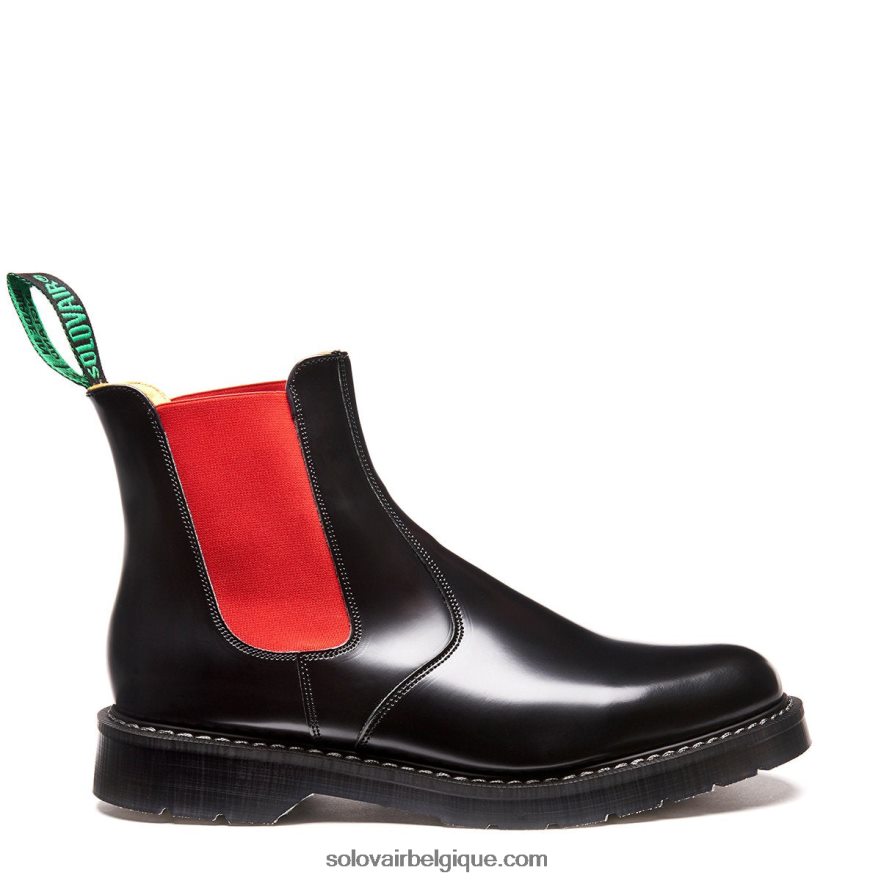 Hommes Solovair Botte De Concessionnaire Rouge Et Noir 48f40r53
