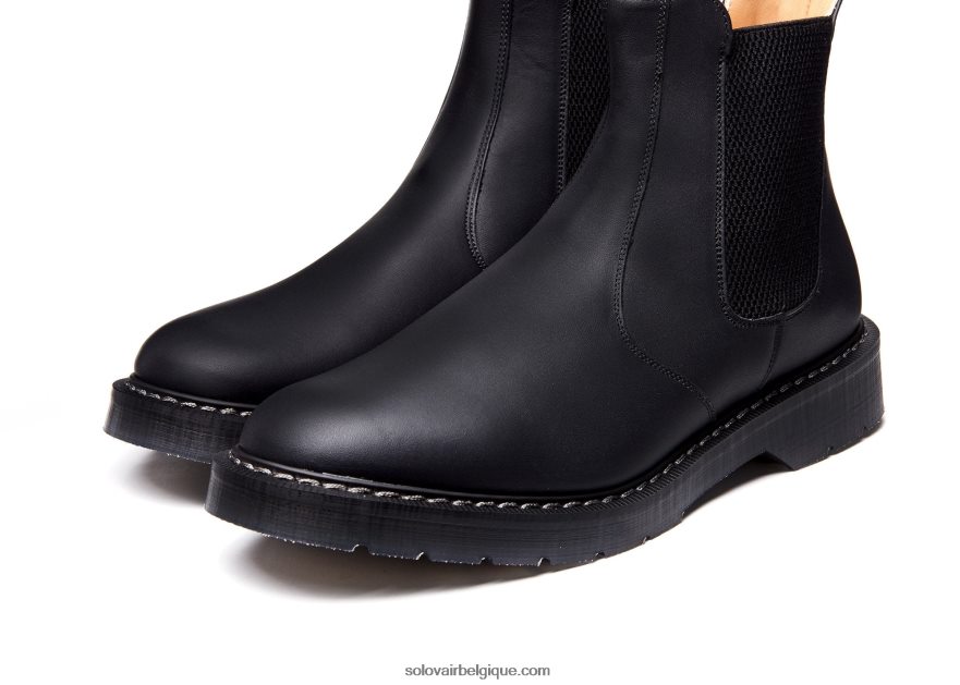 Hommes Solovair Botte De Revendeur Gras Noir 48f40r39