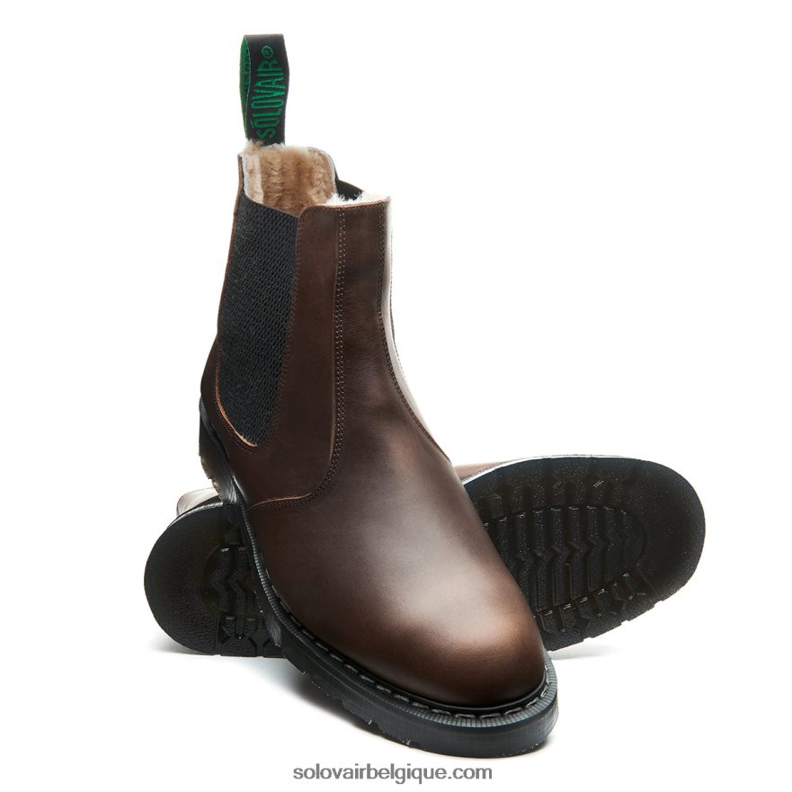 Hommes Solovair Gaucho Crazy Horse Doublé De Peau Retournée 48f40r48