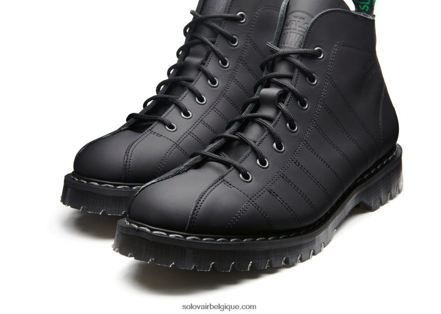 Hommes Solovair Botte De Rugby Grasse Noire Walsh 48f40r140