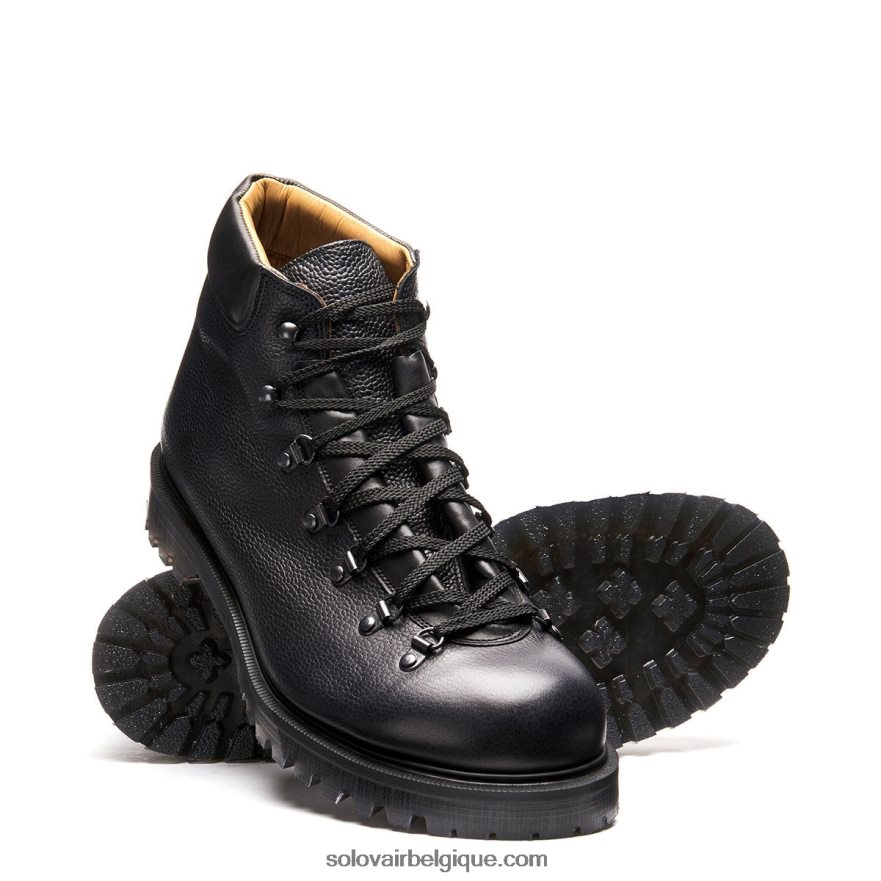 Hommes Solovair Randonneur Urbain Grain De Scotch Noir 48f40r138