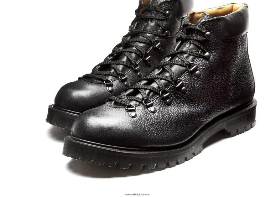 Hommes Solovair Randonneur Urbain Grain De Scotch Noir 48f40r138
