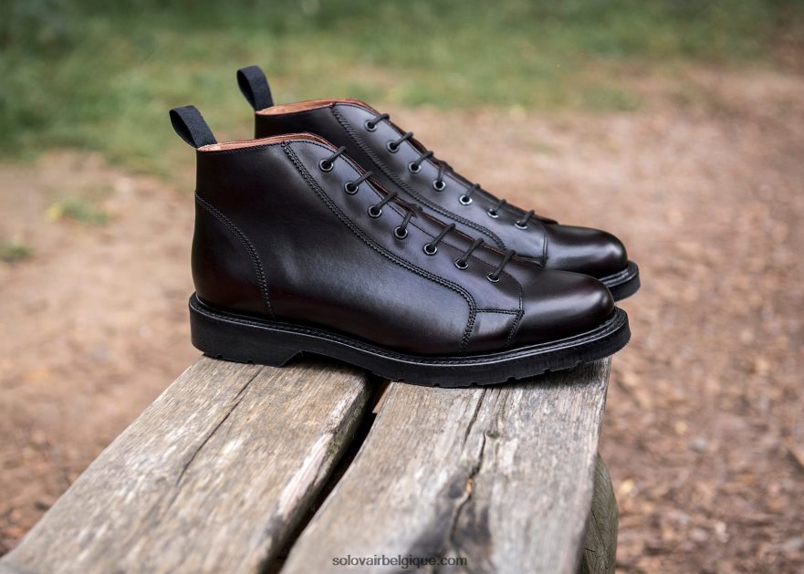 Hommes Solovair Botte De Singe Bordeaux 48f40r157