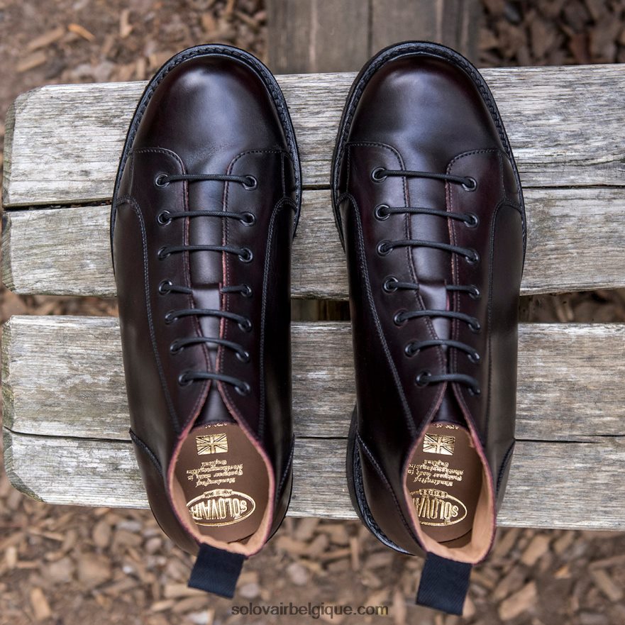 Hommes Solovair Botte De Singe Bordeaux 48f40r157