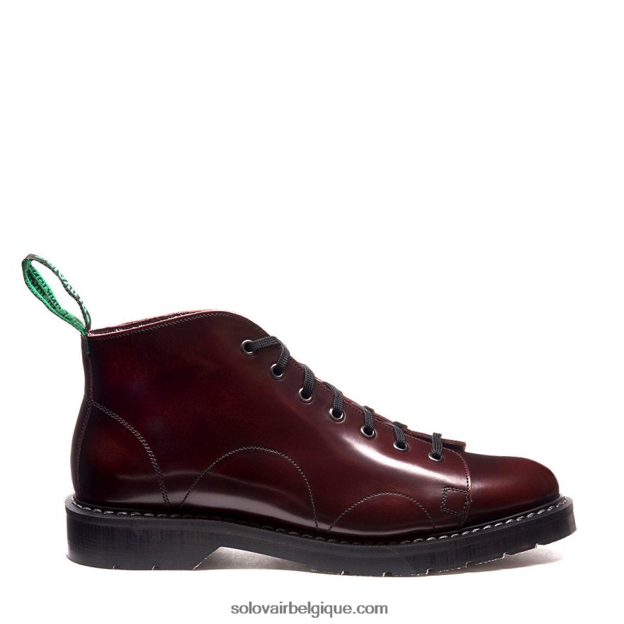 Hommes Solovair Botte De Singe Bordeaux Rub-off 48f40r145
